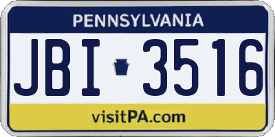 PA license plate JBI3516