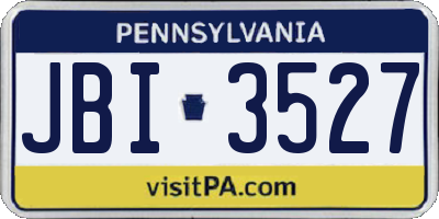 PA license plate JBI3527