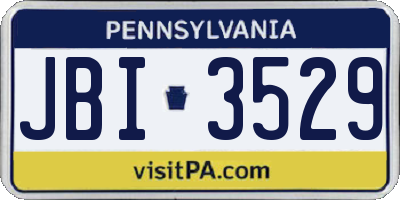 PA license plate JBI3529