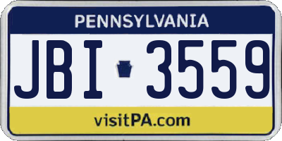 PA license plate JBI3559