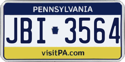 PA license plate JBI3564