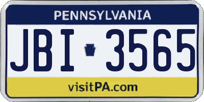 PA license plate JBI3565