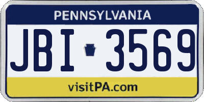 PA license plate JBI3569