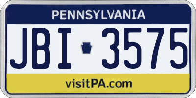 PA license plate JBI3575