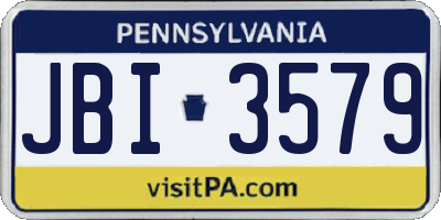 PA license plate JBI3579