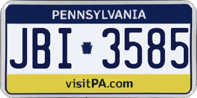 PA license plate JBI3585