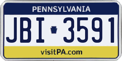 PA license plate JBI3591