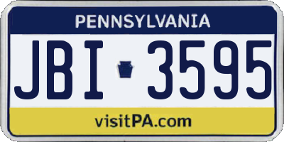 PA license plate JBI3595