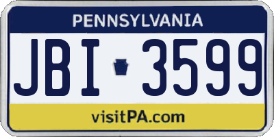 PA license plate JBI3599