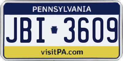 PA license plate JBI3609