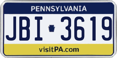 PA license plate JBI3619