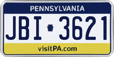 PA license plate JBI3621