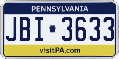 PA license plate JBI3633