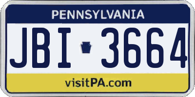 PA license plate JBI3664