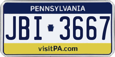 PA license plate JBI3667