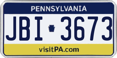 PA license plate JBI3673