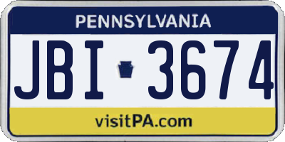 PA license plate JBI3674