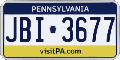 PA license plate JBI3677