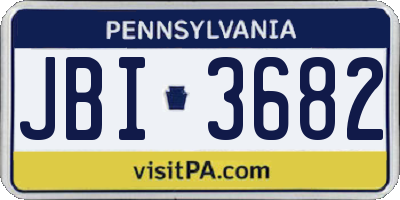 PA license plate JBI3682