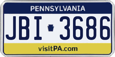 PA license plate JBI3686