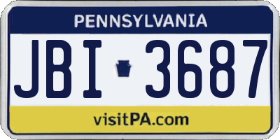 PA license plate JBI3687