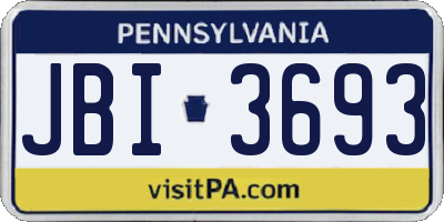 PA license plate JBI3693