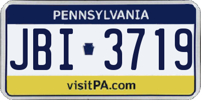 PA license plate JBI3719