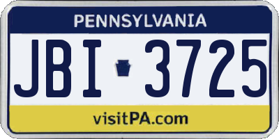 PA license plate JBI3725
