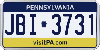 PA license plate JBI3731