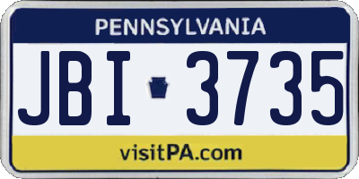 PA license plate JBI3735
