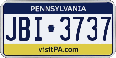 PA license plate JBI3737