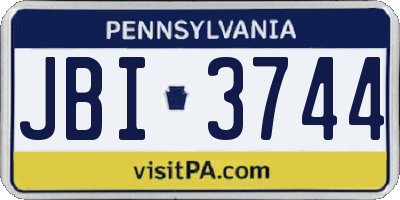PA license plate JBI3744