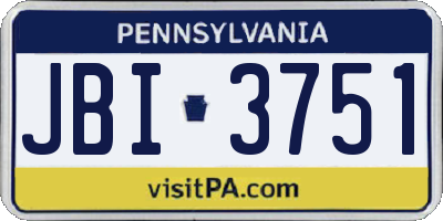 PA license plate JBI3751
