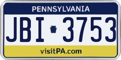 PA license plate JBI3753