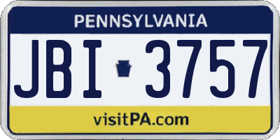 PA license plate JBI3757