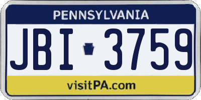PA license plate JBI3759
