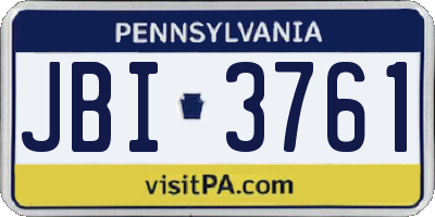 PA license plate JBI3761