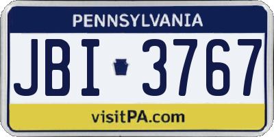 PA license plate JBI3767