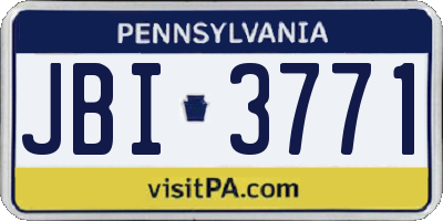 PA license plate JBI3771