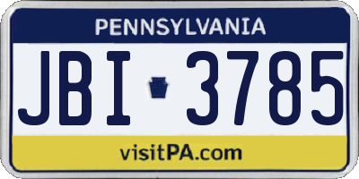 PA license plate JBI3785