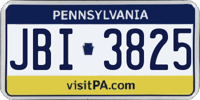 PA license plate JBI3825