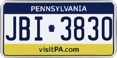 PA license plate JBI3830