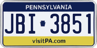 PA license plate JBI3851