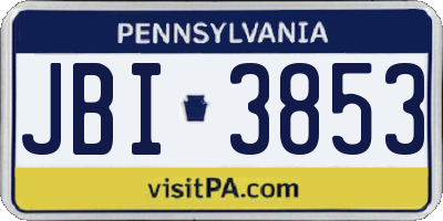 PA license plate JBI3853