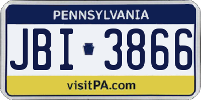 PA license plate JBI3866
