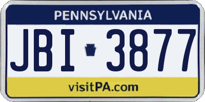 PA license plate JBI3877
