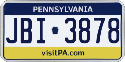 PA license plate JBI3878