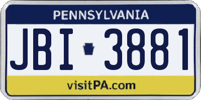 PA license plate JBI3881