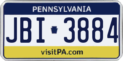 PA license plate JBI3884