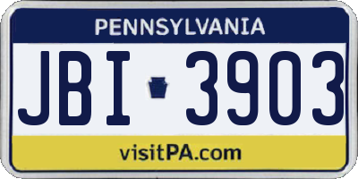PA license plate JBI3903